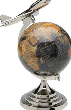 KARE Design Koriste-Esineet*Globe Top Plane, Maapallo Ja Lentokone Koriste-esine,