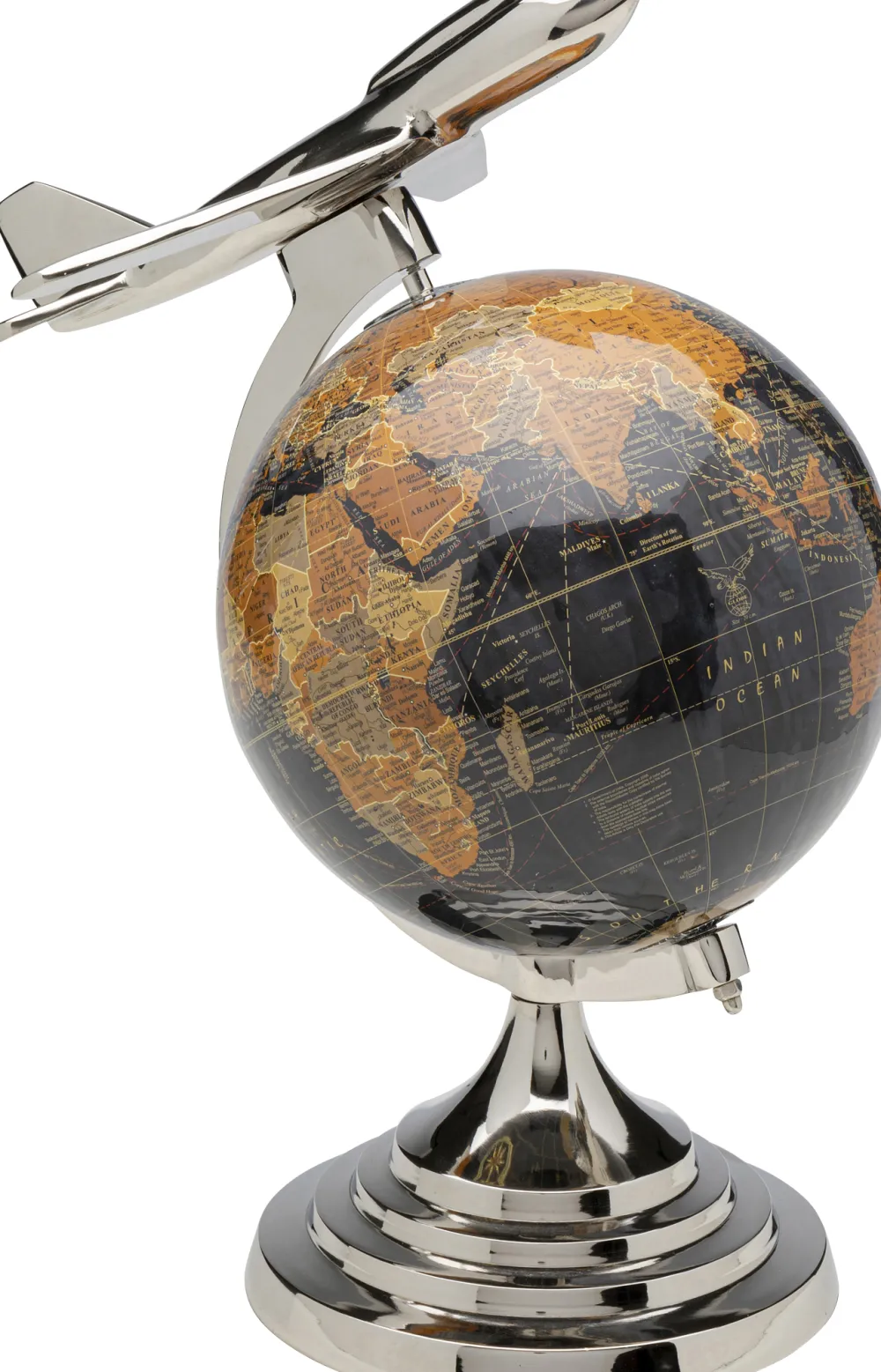 KARE Design Koriste-Esineet*Globe Top Plane, Maapallo Ja Lentokone Koriste-esine,