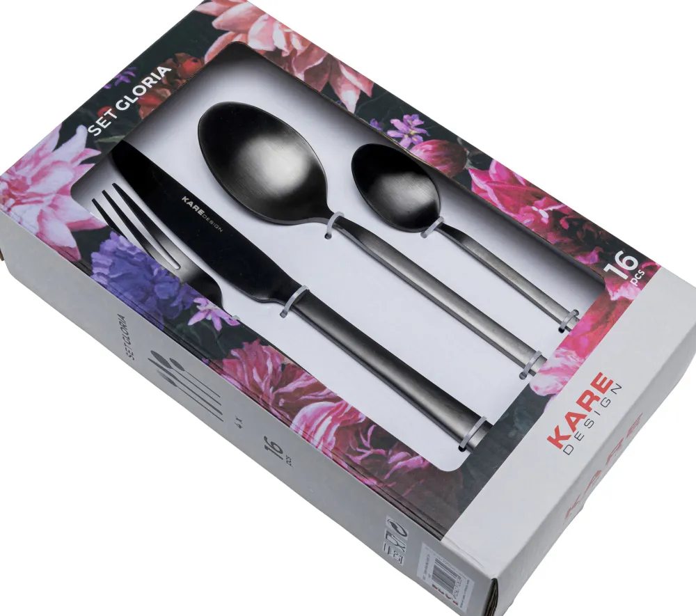 KARE Design Keittiö Ja Astiat*Gloria Aterimet Matta Musta (16/osaa)