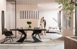 KARE Design Pöydät*Gloria Black Pöytä - Keraaminen Pöytälevy, Musta 200x100cm