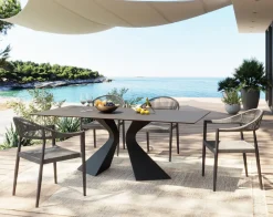 KARE Design Pöydät*Gloria Pöytä Ulkokaluste, Keraaminen Pöytälevy, Musta, 180x90cm