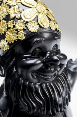 KARE Design Koriste-Esineet*Gnome Meditation Tonttu Koriste-esine, Musta/kulta 19cm