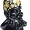 KARE Design Koriste-Esineet*Gnome Standing Tonttu Koriste-esine, Musta/kulta 46cm