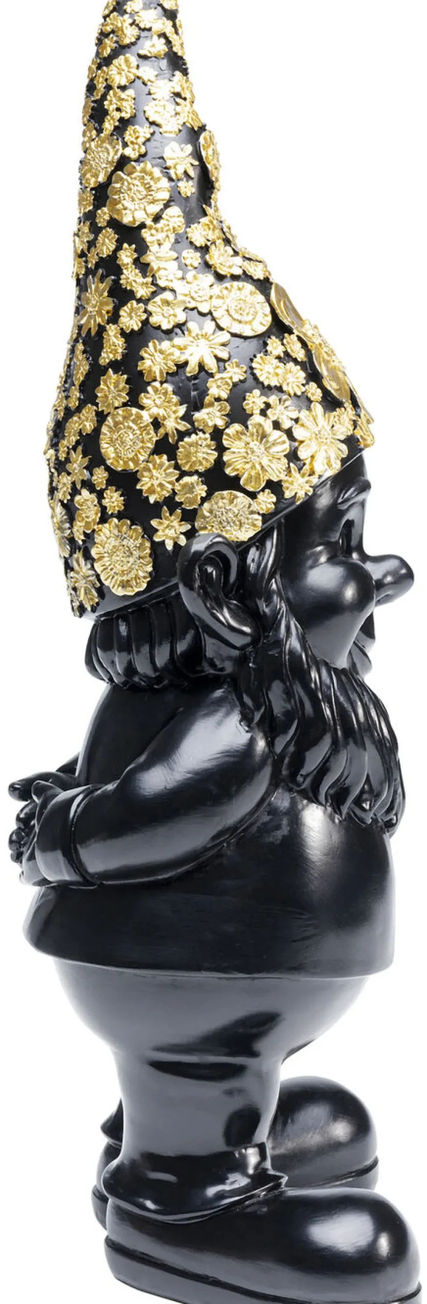 KARE Design Koriste-Esineet*Gnome Standing Tonttu Koriste-esine, Musta/kulta 30cm