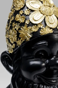 KARE Design Koriste-Esineet*Gnome Standing Tonttu Koriste-esine, Musta/kulta 30cm