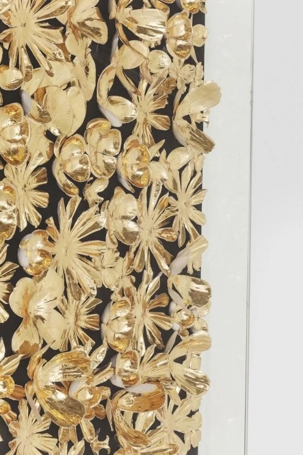 KARE Design Seinäkoristeet*Gold Flower Kukat Seinäkoriste, Taulu, Kulta 120x120cm