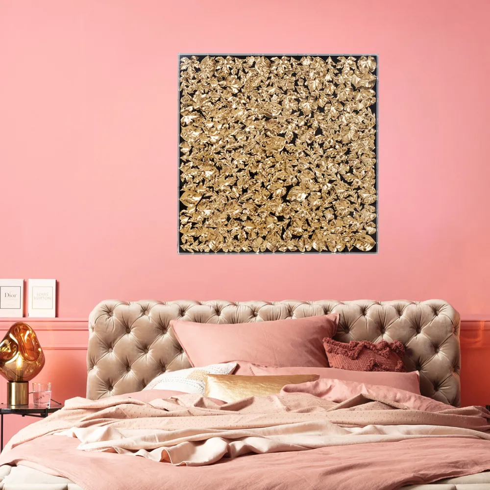 KARE Design Seinäkoristeet*Gold Leaf Seinäkoriste, Taulu, Kulta 120x120cm