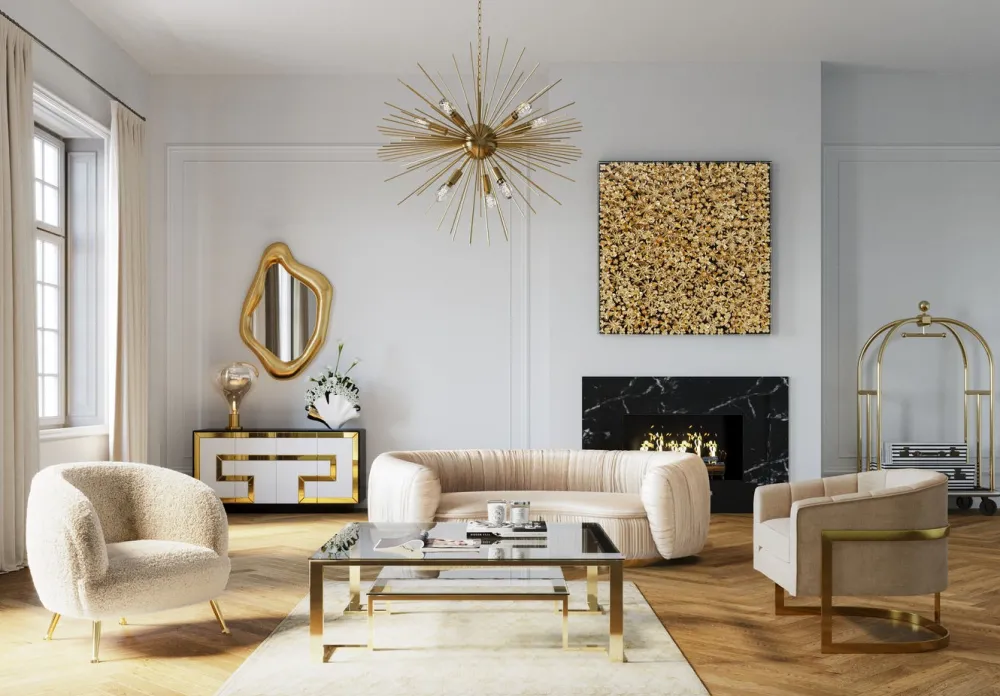 KARE Design Sohvapöydät|Olohuone*Gold Rush Sohvapöytä, Kulta 120x120cm