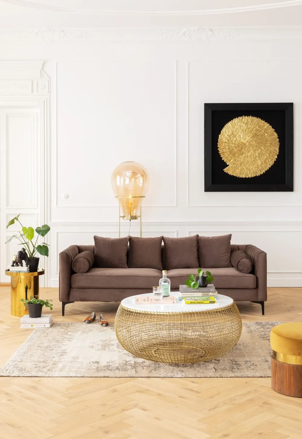 KARE Design Seinäkoristeet*Golden Snail Etana Seinä-koriste, Taulu, Kulta 120x120cm