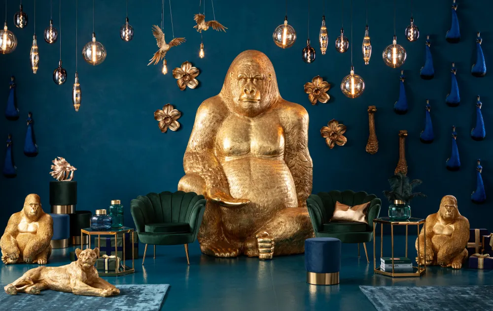 KARE Design Jalalliset Koriste-Esineet*Gorilla Gold XXL Koriste-esine, Patsas 249cm