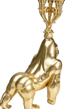 KARE Design Lyhdyt|Kynttilänjalat*Gorilla Kynttilänjalka, Kulta 71cm