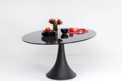 KARE Design Pöydät*Grande Possibilita Ruokapöytä - Savulasi Pöytälevy, Trumpettijalka 180x120cm