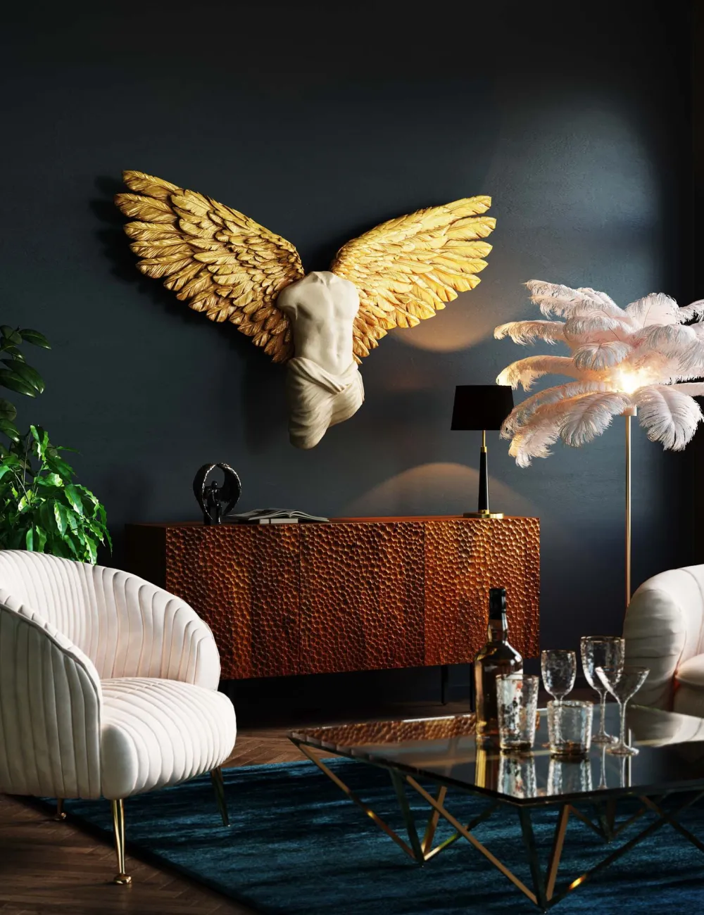 KARE Design Seinäkoristeet*Guardian Angel Male Seinäkoriste 124x71cm