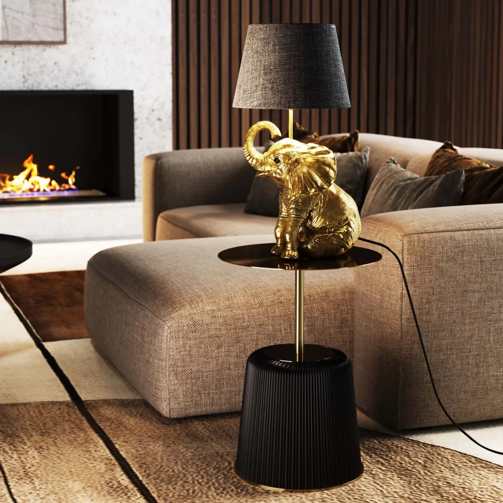KARE Design Pöytävalaisimet*Happy Elefant Elefantti Pöytävalaisin 48cm
