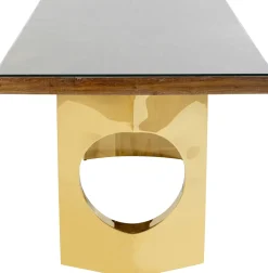 KARE Design Pöydät*Harmony Oho Conley, Kulta, Kierrätyspuu Mango, Lasi 180x90cm