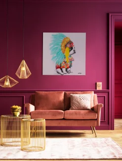 KARE Design Taulut|Olohuone*Headdress Dog Koira Canvastaulu 80x80cm