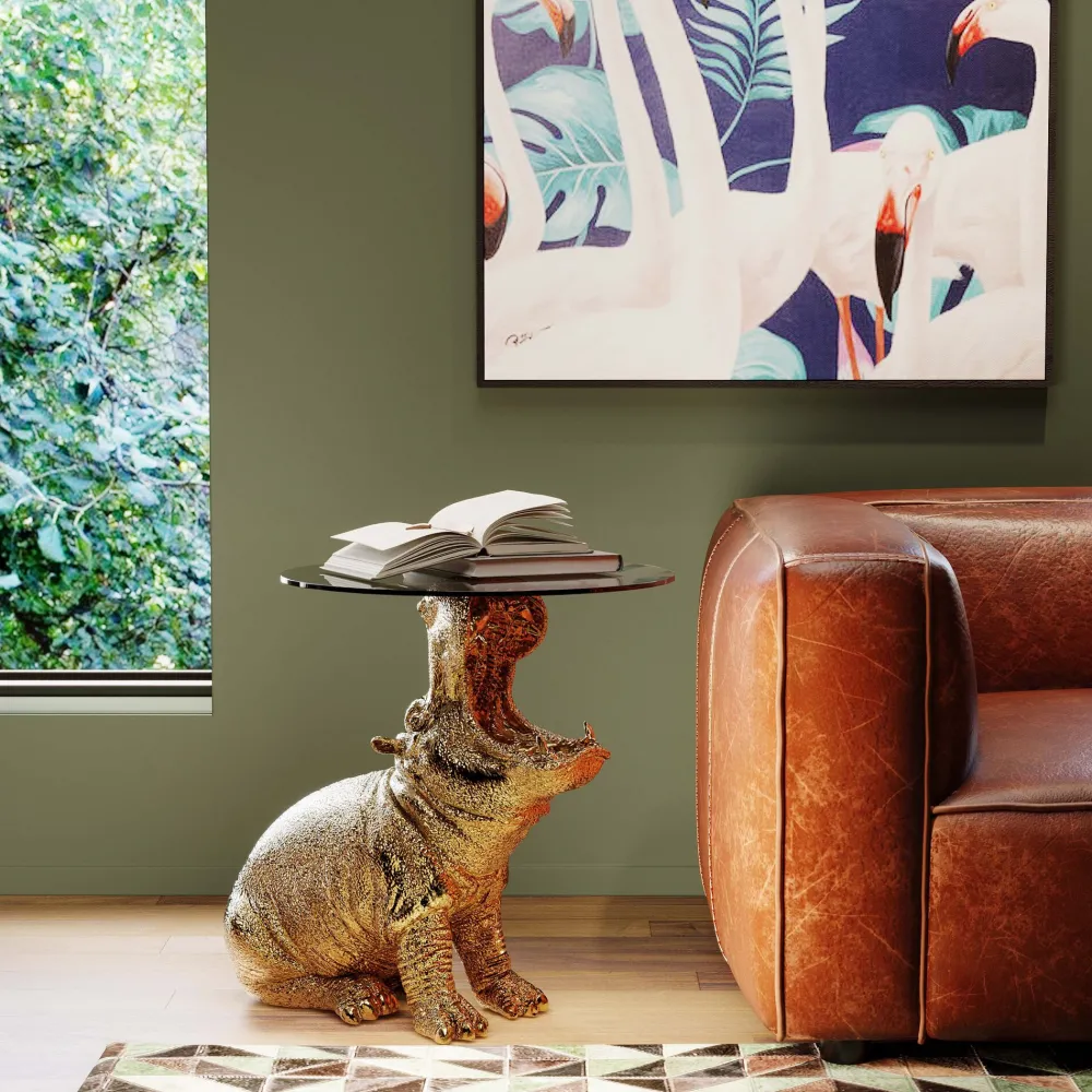 KARE Design Sohvapöydät|Olohuone*Hippo, Virtahepo Sivupöytä, Ø48cm