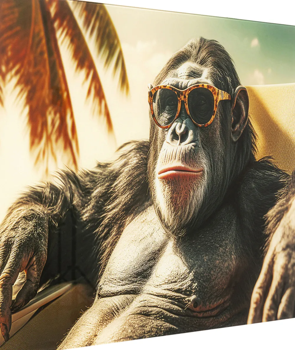 KARE Design Taulut|Olohuone*Holiday Monkey Apina Lasitaulu 80x60cm