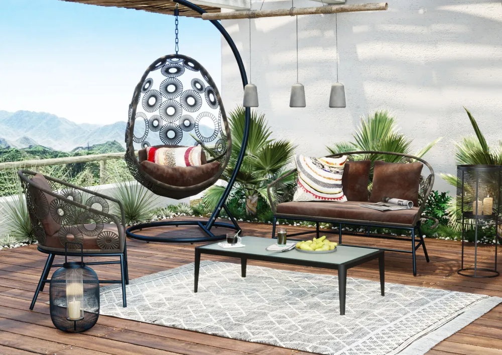 KARE Design Nojatuolit*Ibiza Brown Roikkuva Tuoli, Ruskea