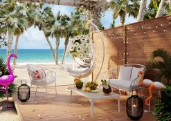 KARE Design Nojatuolit*Ibiza Roikkuva Tuoli, Ulkokaluste, Valkoinen