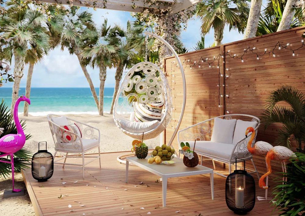 KARE Design Nojatuolit*Ibiza Roikkuva Tuoli, Ulkokaluste, Valkoinen