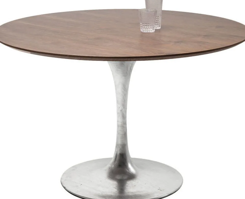 KARE Design Pöydät*Invitation Pyöreä Pöytä Pähkinä/sinkki Ø120cm