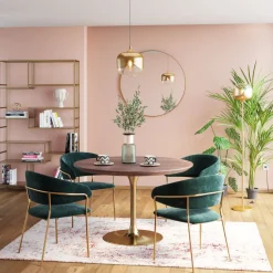 KARE Design Pöydät*Invitation Pöytä - Pähkinä, Messinki Ø90cm