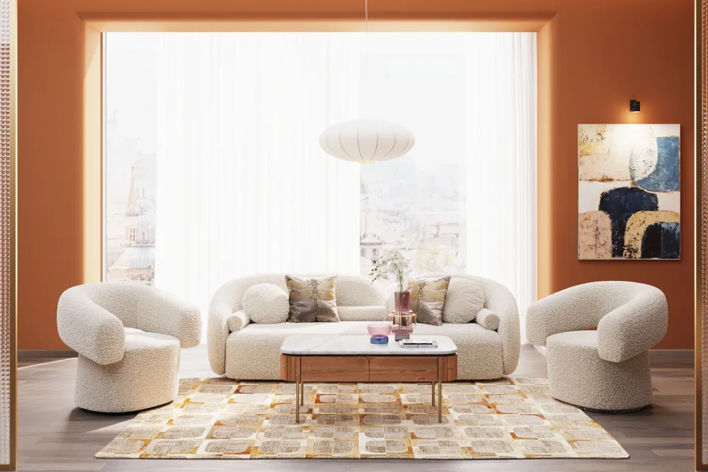 KARE Design Sohvat|Olohuone*Kelly Boucle Sohva, 3-istuttava, 225cm