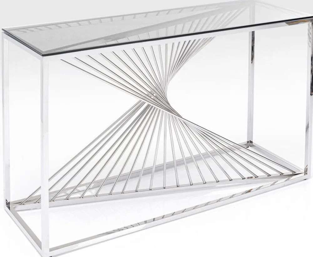 KARE Design Konsolipöydät Ja Sivupöydät*Laser Konsolipöytä - Hopea, Kirkas Lasi 120x40cm