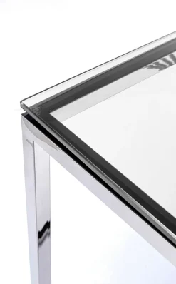 KARE Design Konsolipöydät Ja Sivupöydät*Laser Konsolipöytä - Hopea, Kirkas Lasi 120x40cm