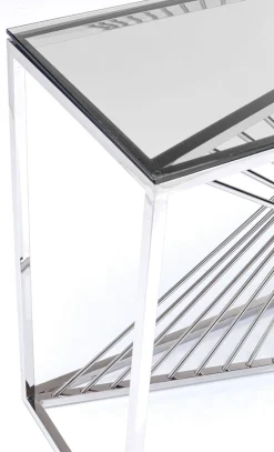 KARE Design Konsolipöydät Ja Sivupöydät*Laser Konsolipöytä - Hopea, Kirkas Lasi 120x40cm
