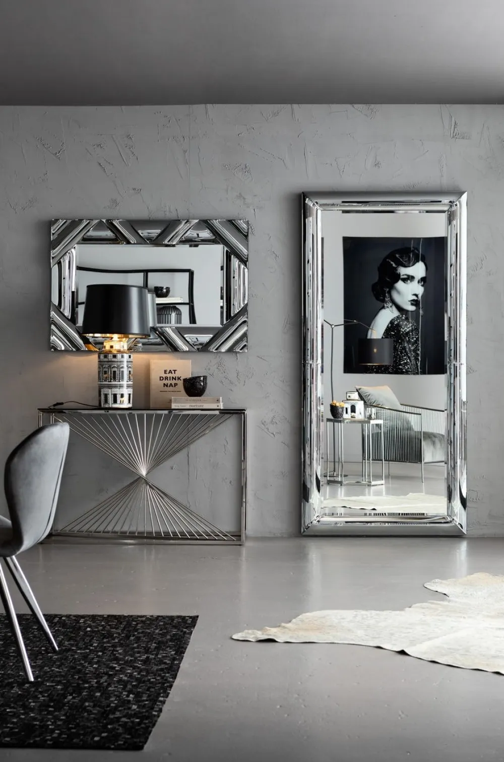 KARE Design Konsolipöydät Ja Sivupöydät*Laser Konsolipöytä - Hopea, Kirkas Lasi 120x40cm