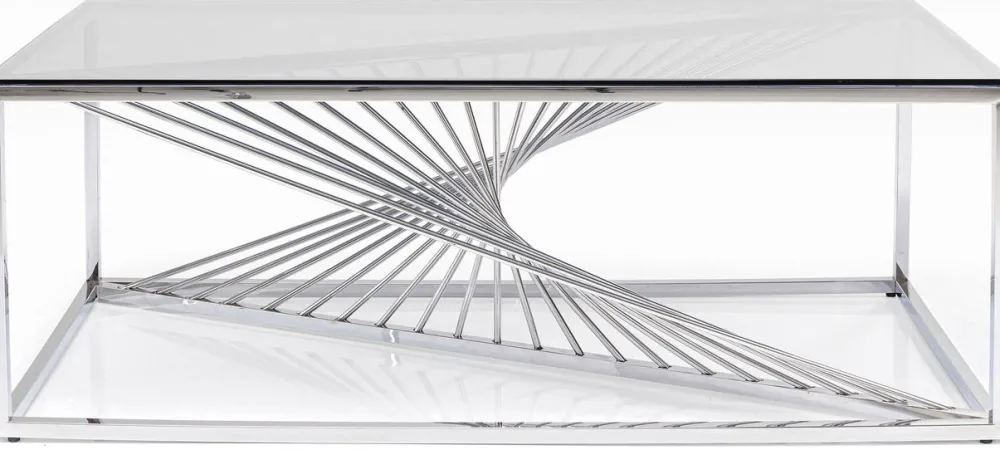 KARE Design Sohvapöydät*Laser Sohvapöytä - Hopea, Kirkas Lasi 120x60cm