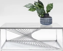 KARE Design Sohvapöydät*Laser Sohvapöytä - Hopea, Kirkas Lasi 120x60cm