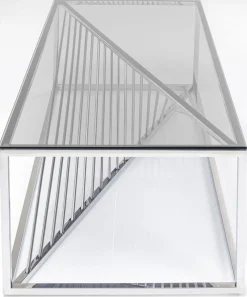 KARE Design Sohvapöydät*Laser Sohvapöytä - Hopea, Kirkas Lasi 120x60cm