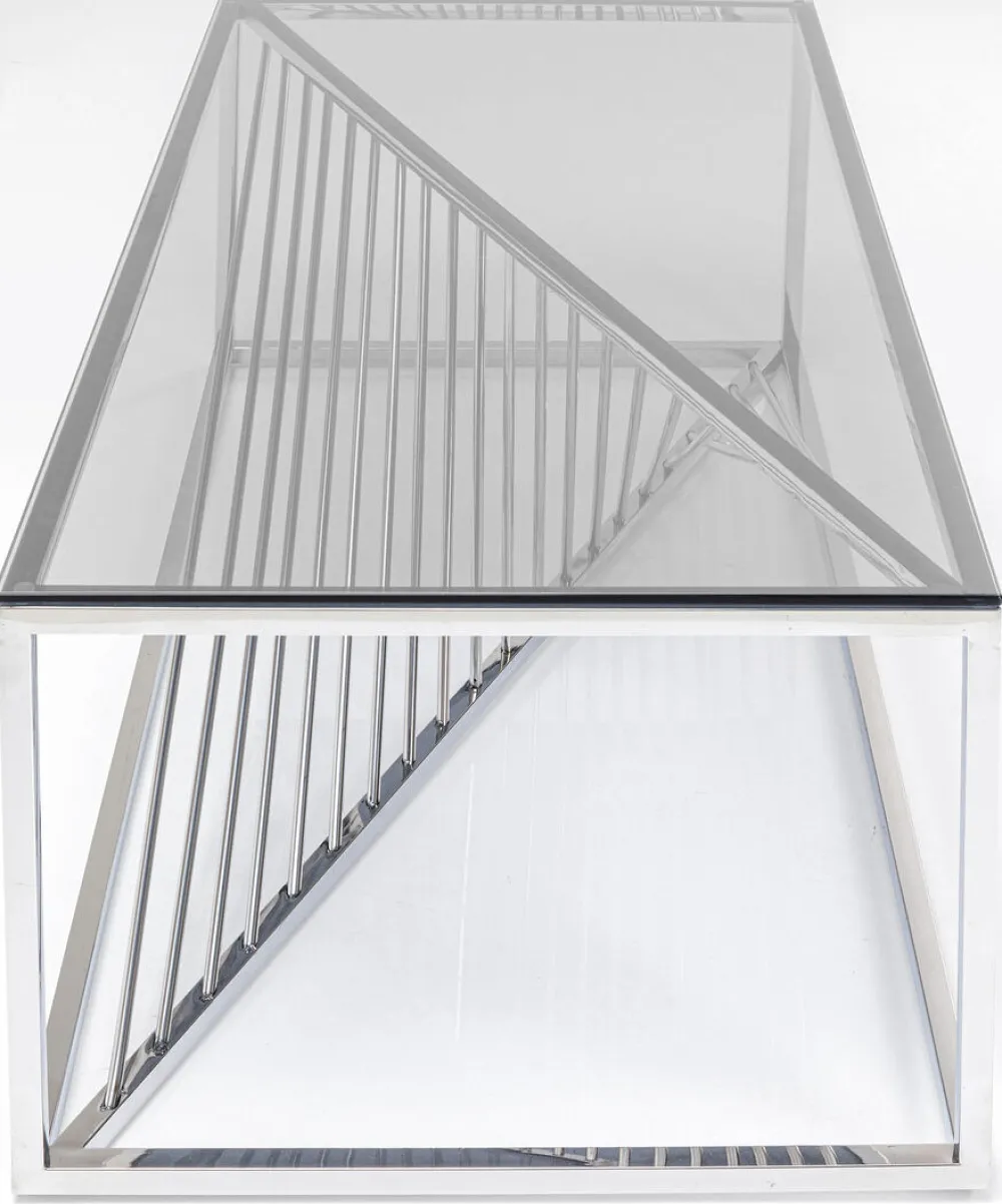 KARE Design Sohvapöydät*Laser Sohvapöytä - Hopea, Kirkas Lasi 120x60cm