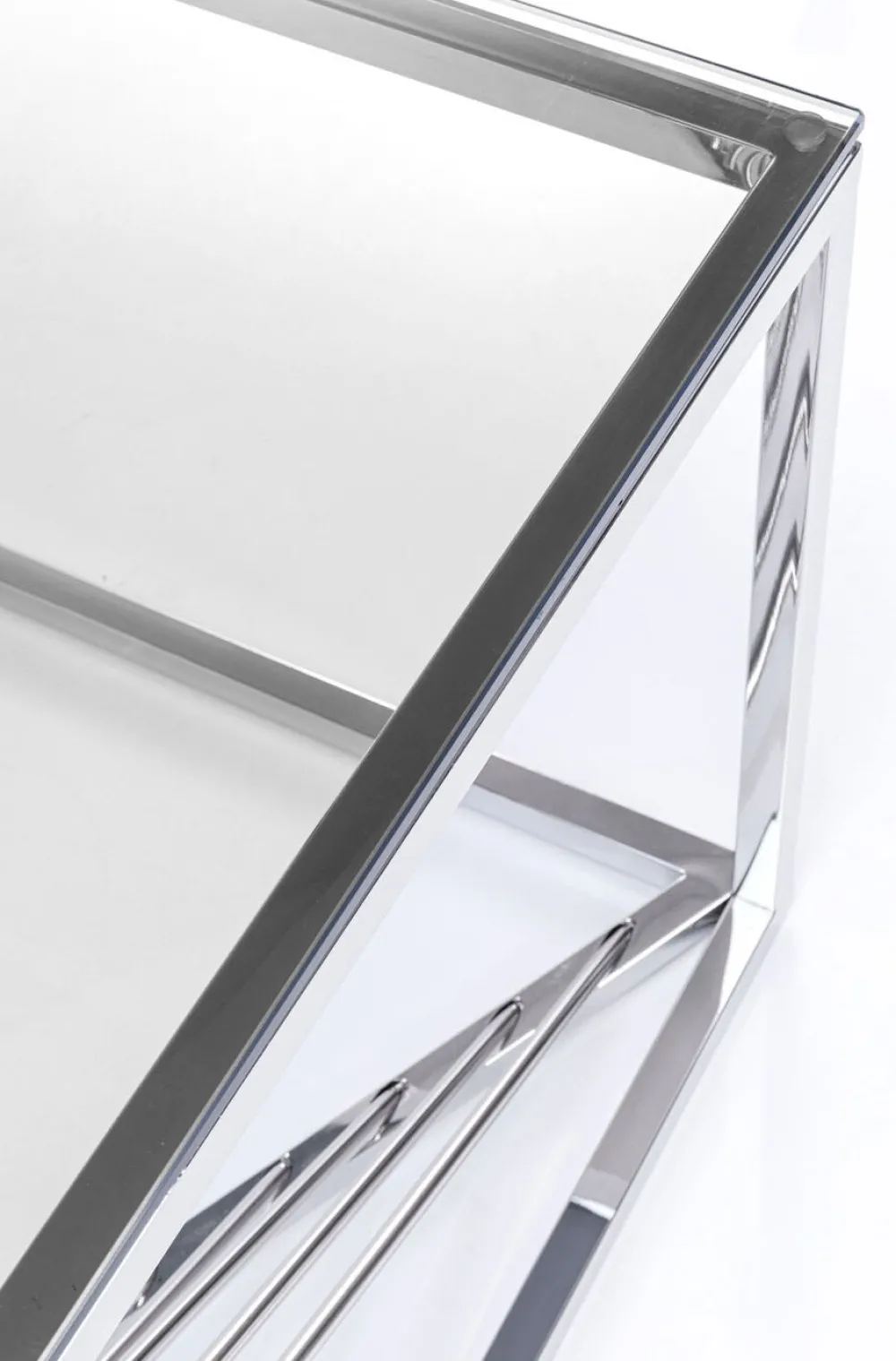 KARE Design Sohvapöydät*Laser Sohvapöytä - Hopea, Kirkas Lasi 120x60cm