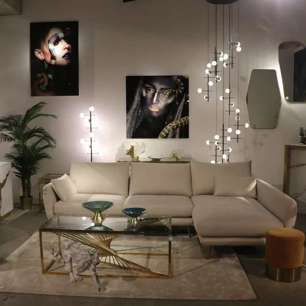 KARE Design Sohvapöydät*Laser Sohvapöytä Kulta, Kirkas Lasi 120x60cm