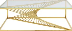 KARE Design Sohvapöydät*Laser Sohvapöytä Kulta, Kirkas Lasi 120x60cm