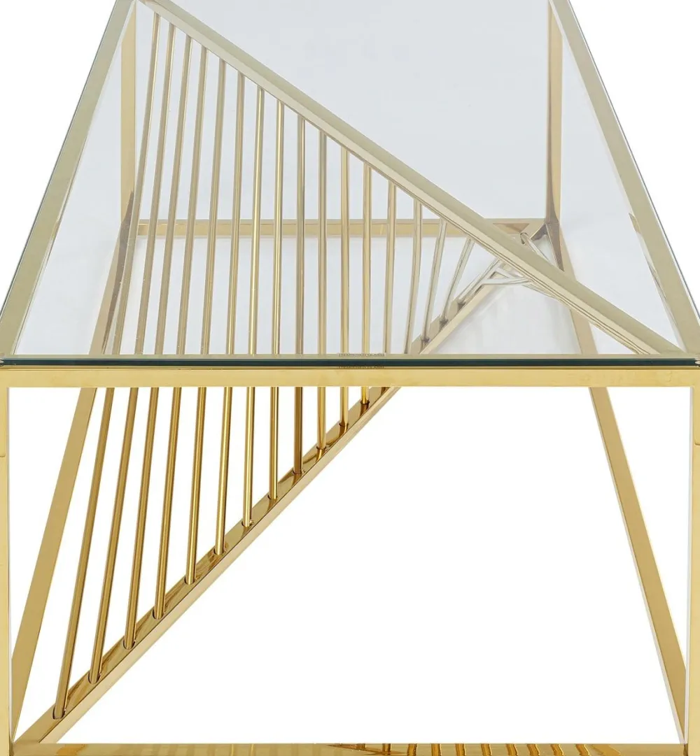 KARE Design Sohvapöydät*Laser Sohvapöytä Kulta, Kirkas Lasi 120x60cm