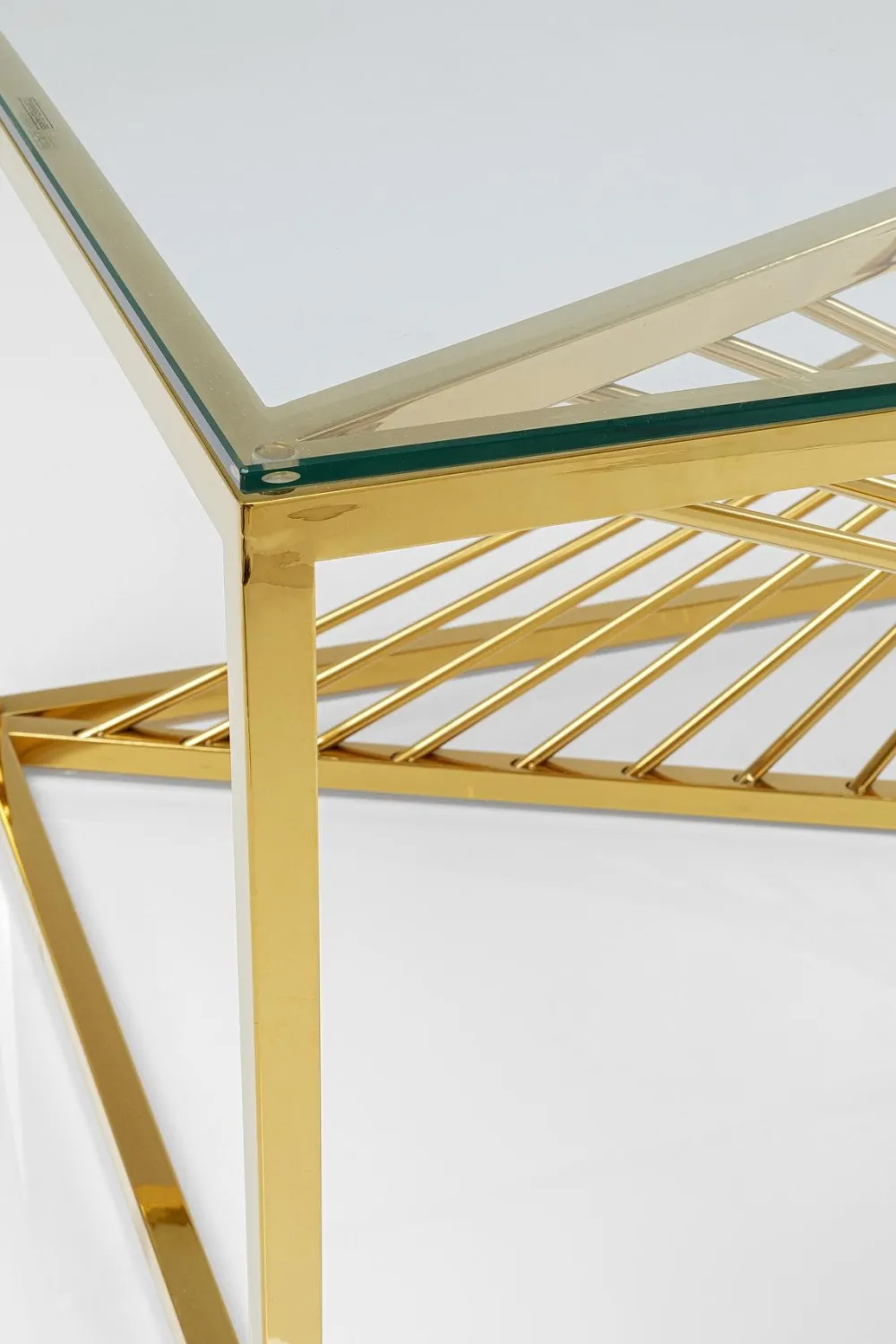KARE Design Sohvapöydät*Laser Sohvapöytä Kulta, Kirkas Lasi 120x60cm