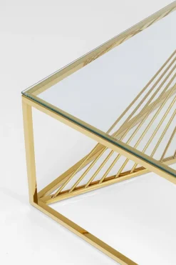KARE Design Sohvapöydät*Laser Sohvapöytä Kulta, Kirkas Lasi 120x60cm