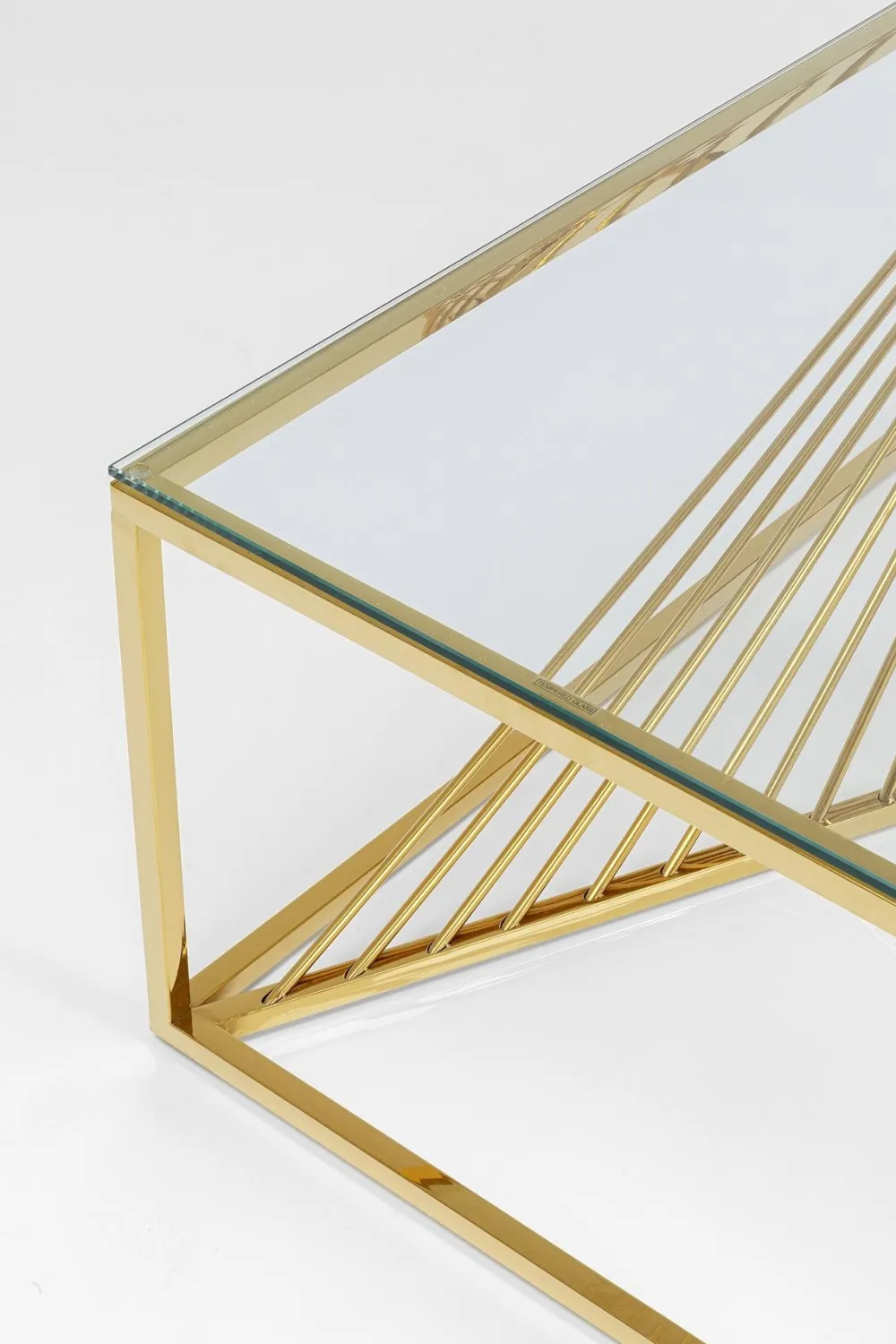 KARE Design Sohvapöydät*Laser Sohvapöytä Kulta, Kirkas Lasi 120x60cm