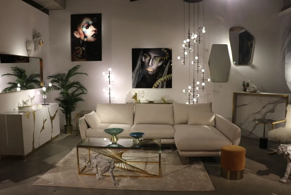 KARE Design Sohvapöydät*Laser Sohvapöytä Kulta, Kirkas Lasi 120x60cm