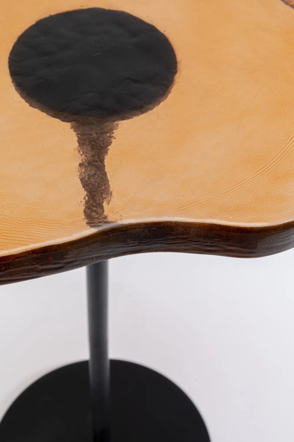 KARE Design Sohvapöydät*Lava Sivupöytä, Valettu Lasi, Oranssi Ø30cm