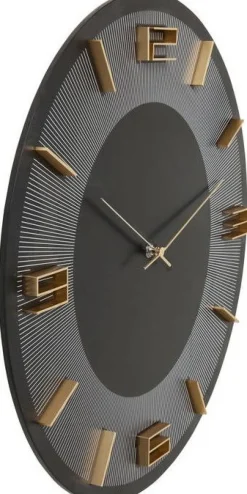 KARE Design Kellot*Leonardo Seinäkello Musta/kulta Ø49cm