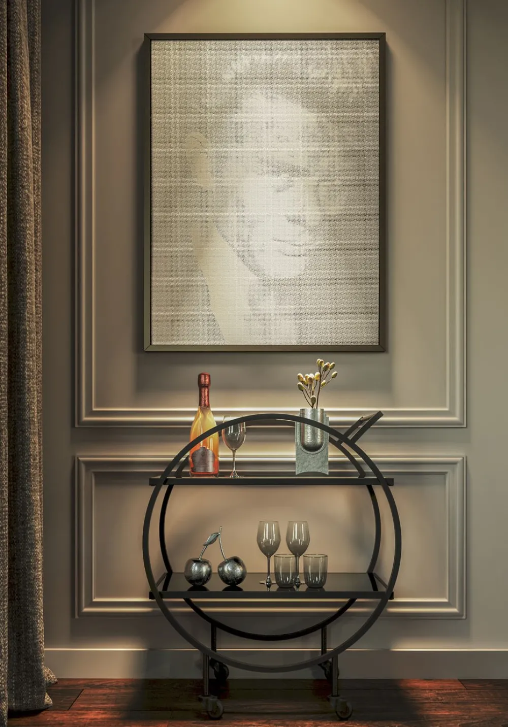 KARE Design Baarit*Loft Tarjoiluvaunu, Musta