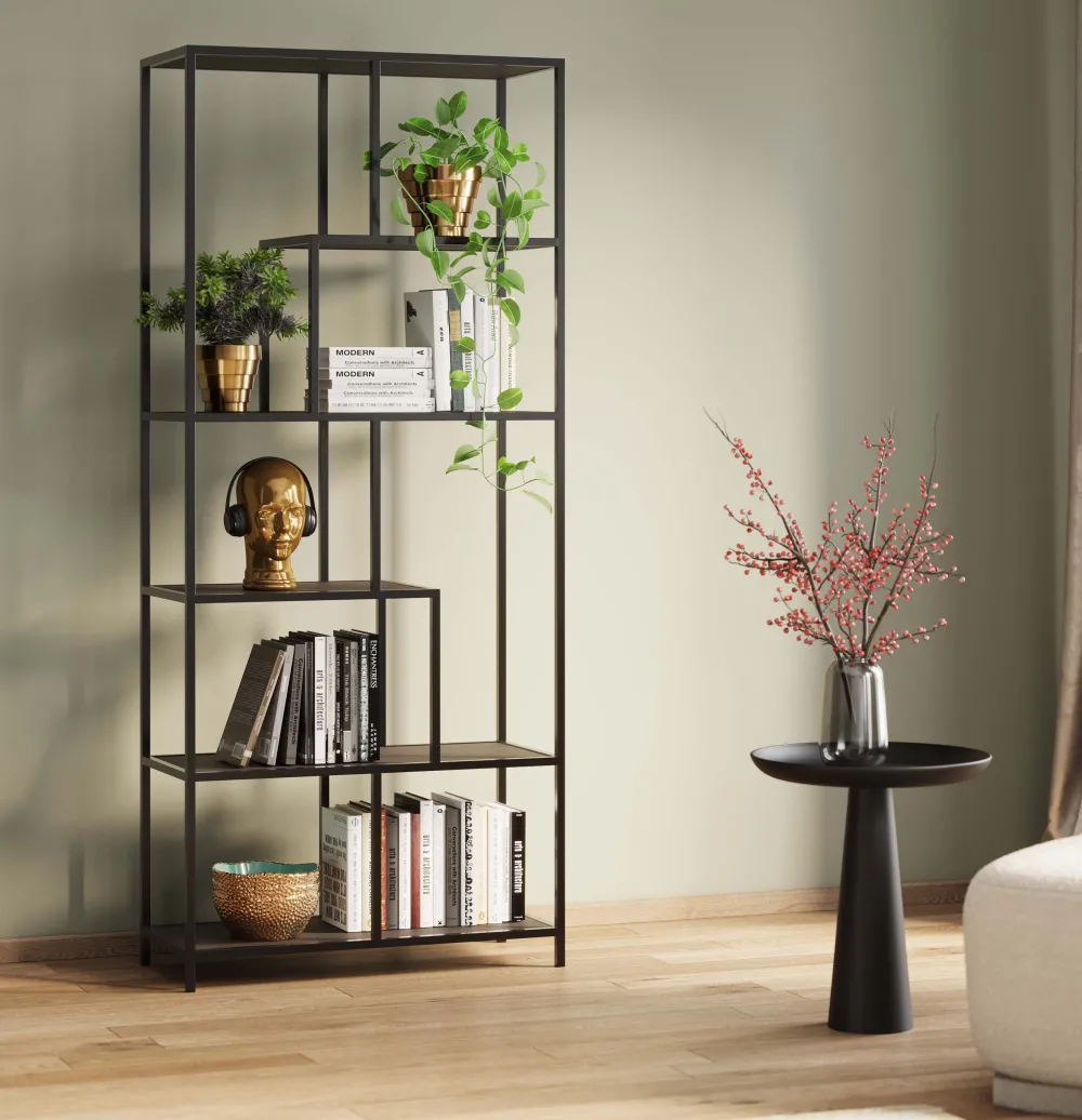 KARE Design Hyllyt*Loftie Hylly, Musta 77x185cm