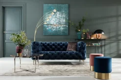 KARE Design Sohvat|Olohuone*Look Sohva 2-istuttava,samettia, Sininen