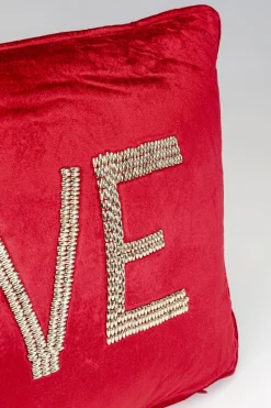 KARE Design Sisustustyynyt|Olohuone*Love Helmikirjailtu Tyyny Punainen 35x60 Cm